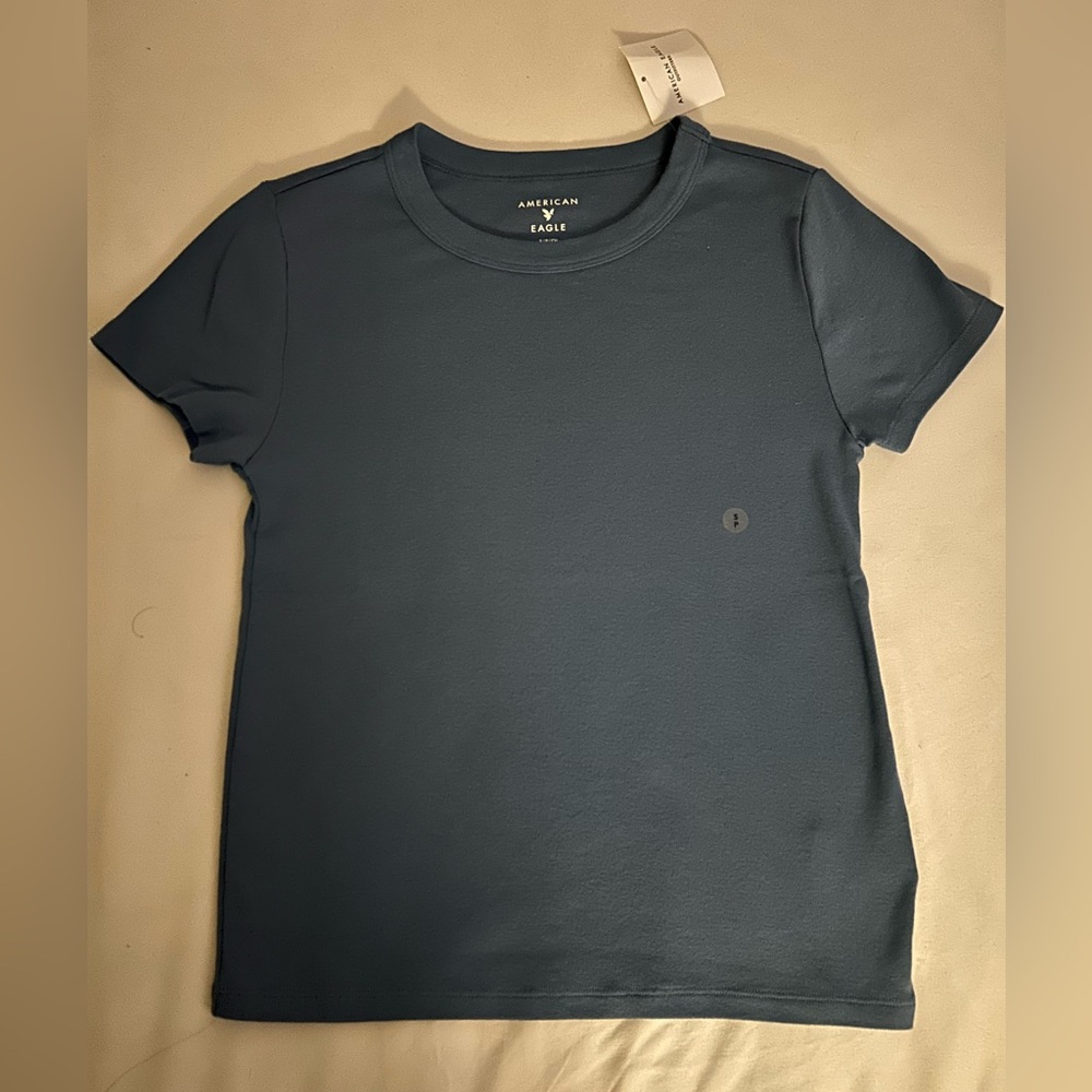 American Eagle Outfitters Women's Slate Blue Tee
